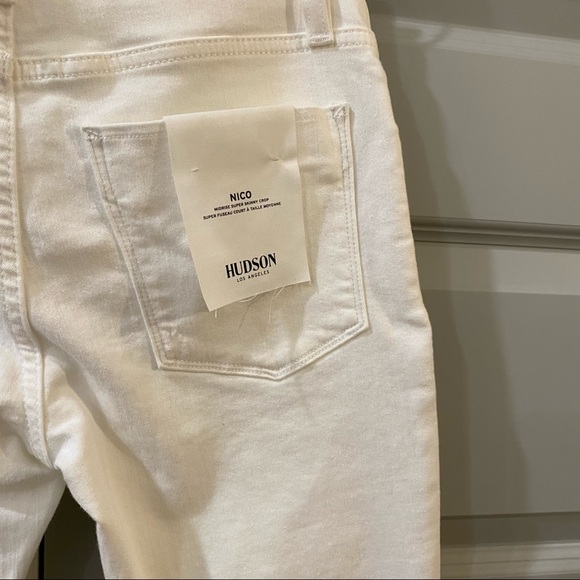 NWT Hudson Nico Mid Rise Super Skinny Crop Jeans White Revolve - Picture 5 of 6